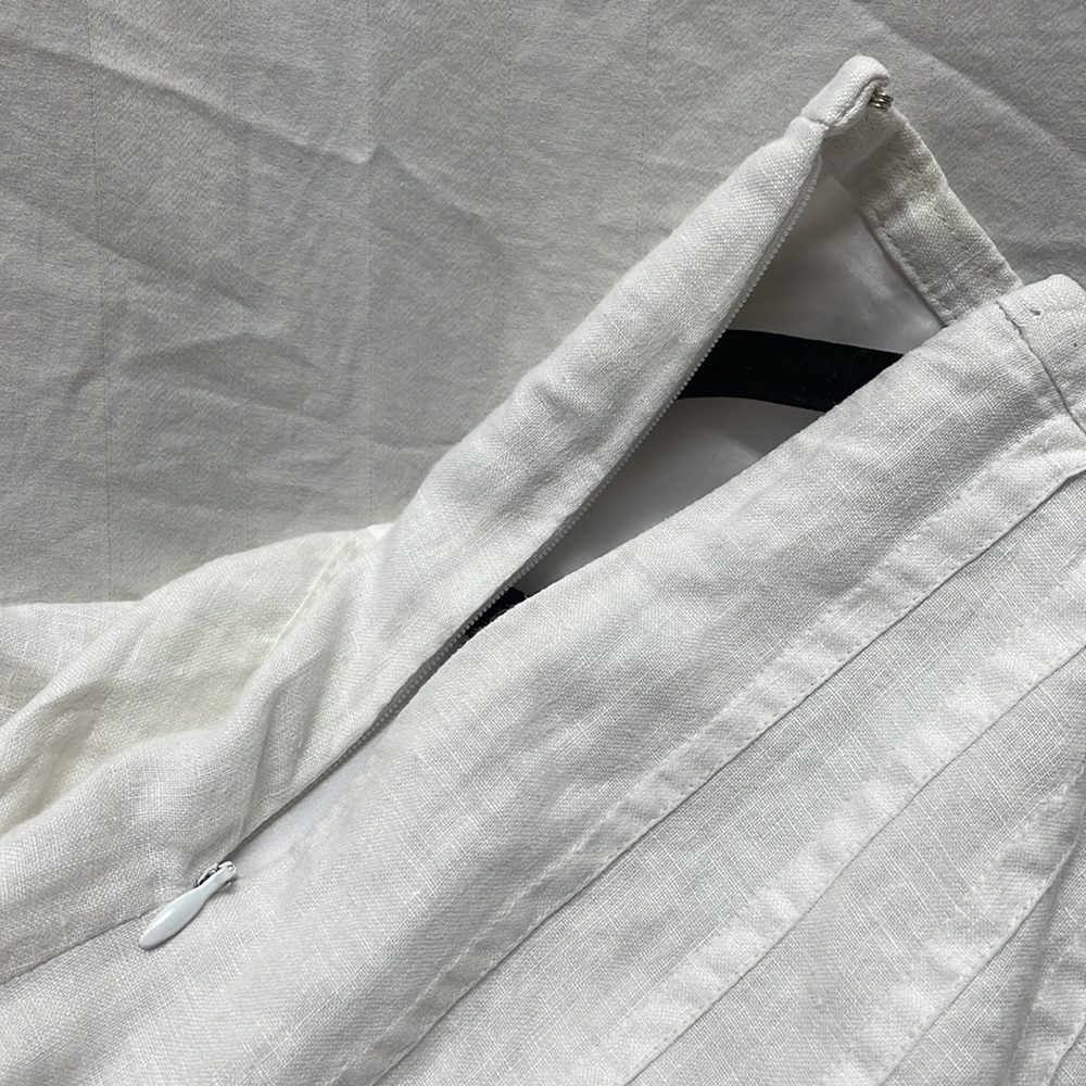 White linen Ann Taylor LOFT size 6 skirt lined w/zipper - Picture 5 of 6